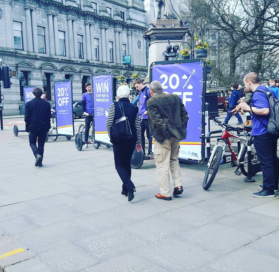 Ad Bikes in Aberdeen working for FlyBe